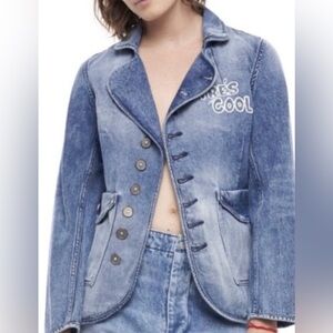NWT Free People x Sandrine Rose “Tres Cool” Denim Blazer